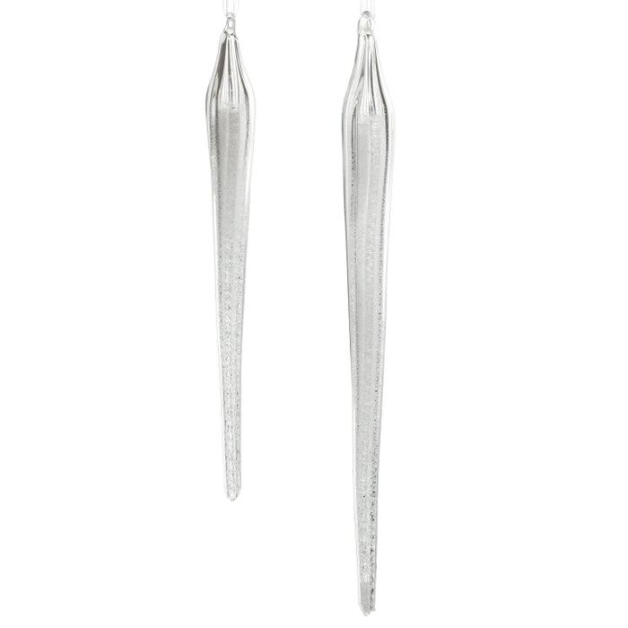 10.5" Glitter Icicle Ornaments
