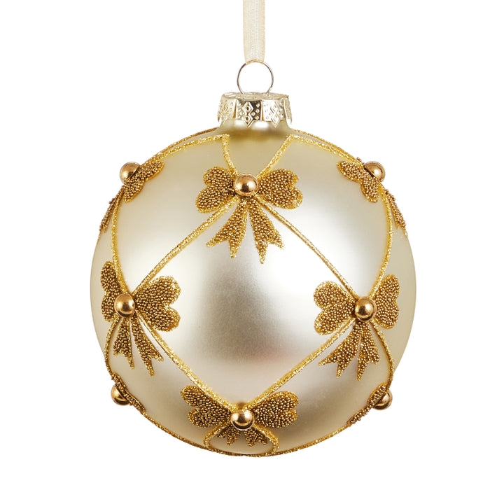 5" Gold Bow Ball Ornament