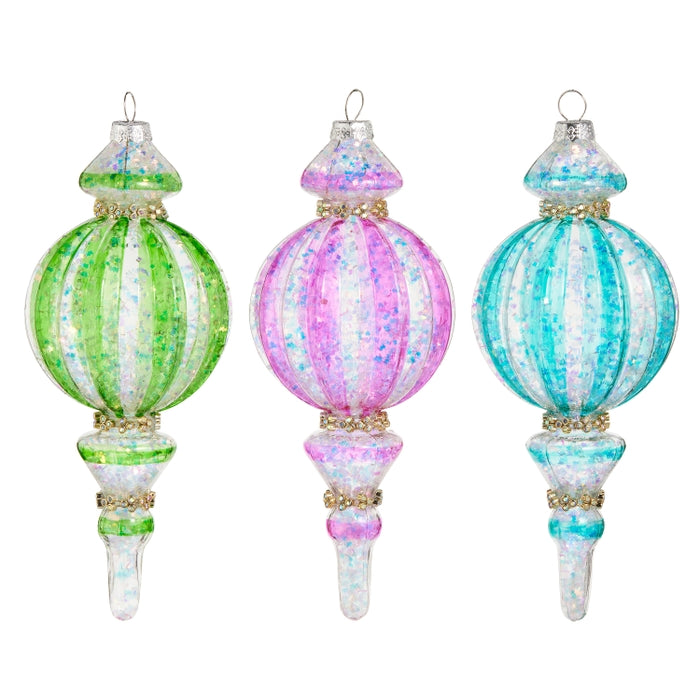 7.5" Bright Stripe Finial Ornament