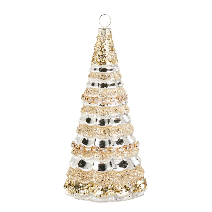 5.75" Silver and Gold Tree Ornament