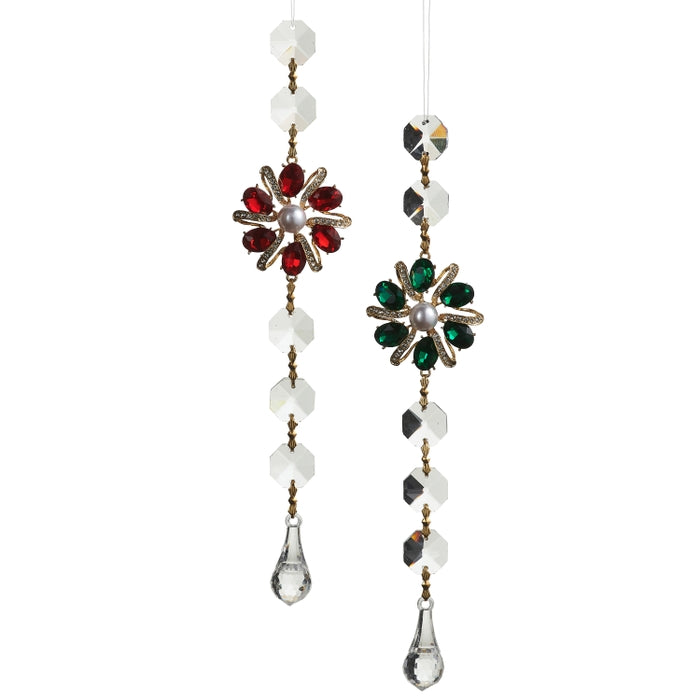 9" Snowflake Jewel Drop Ornament
