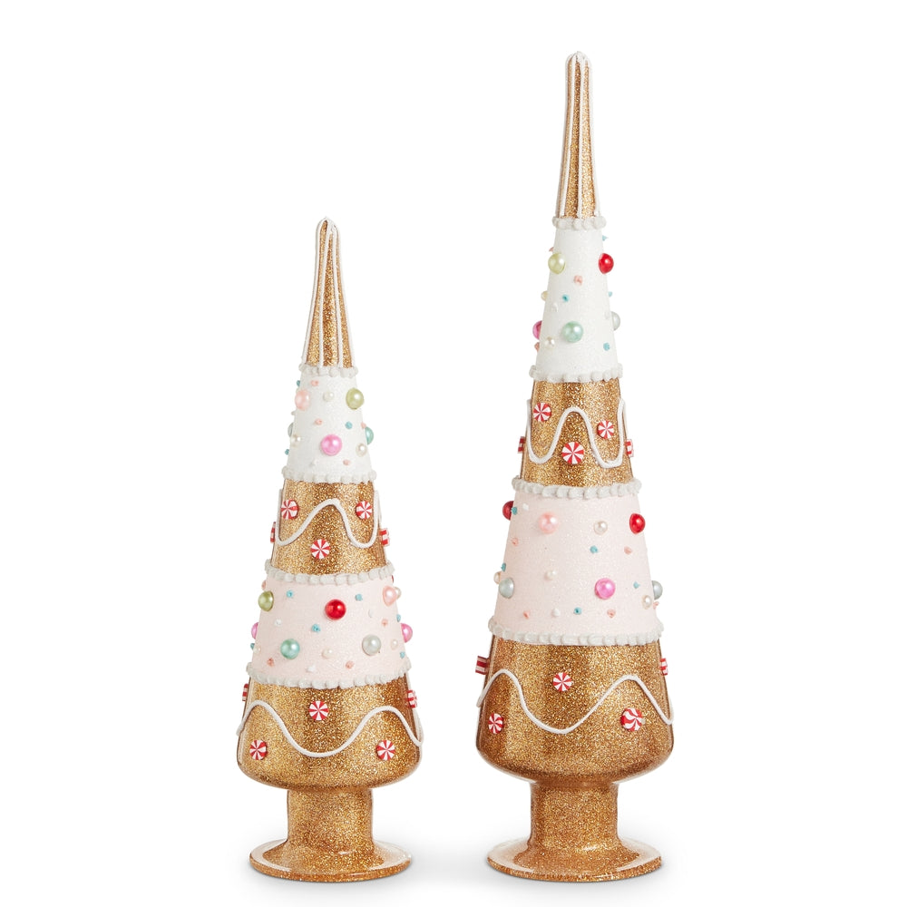 15" Candy Dot Gingerbread Trees