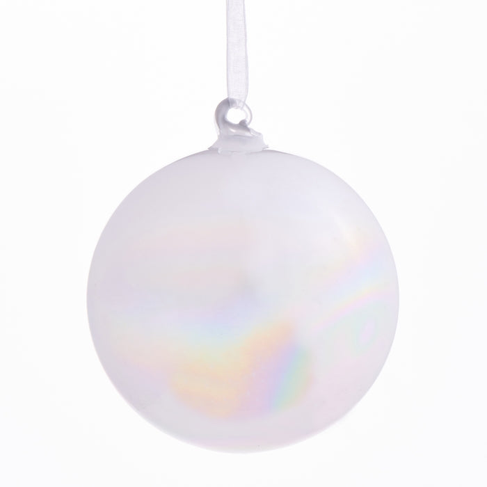 4" White Ball Ornament