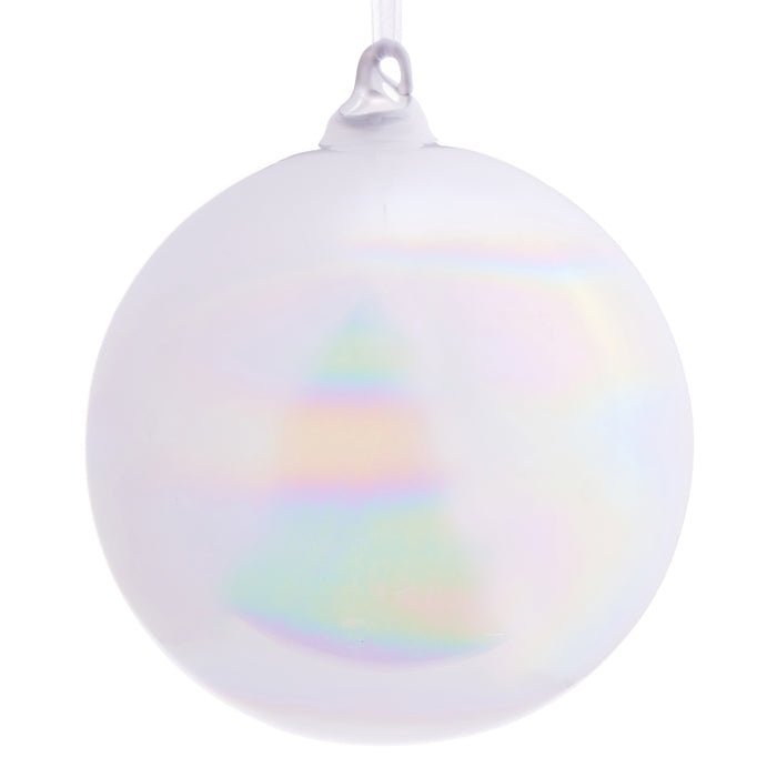 5" White Ball Ornament