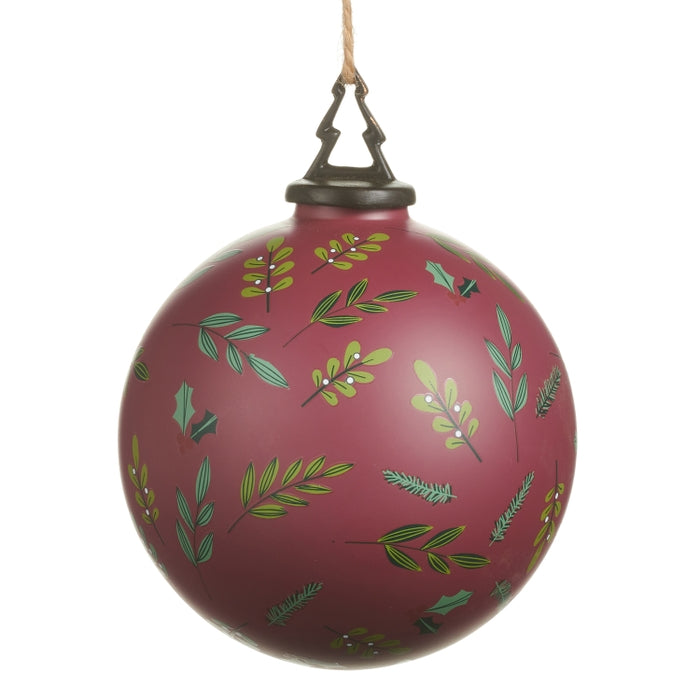 4" Matte Floral Ball Ornament