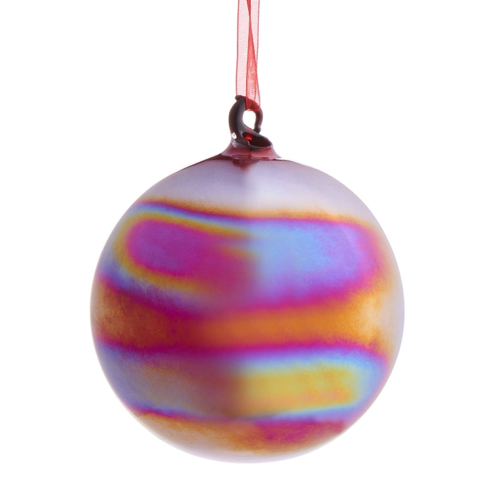 4" Red Iridescent Ball Ornament