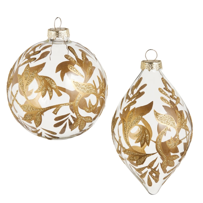 4" Gold Leaf Pattern Ornament