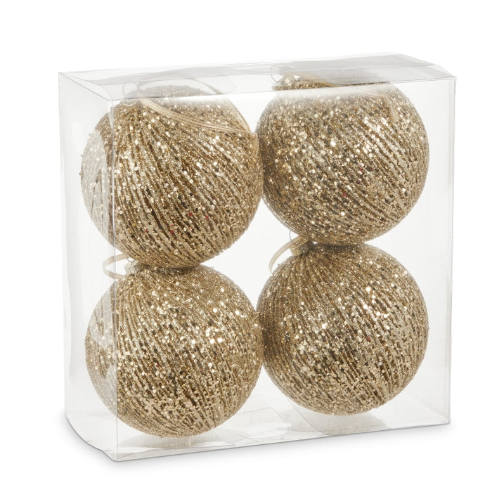 5" Box of Gold Glitter Ornaments