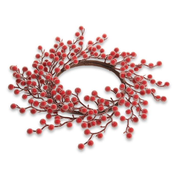13.5" Iced Berry Candle Ring