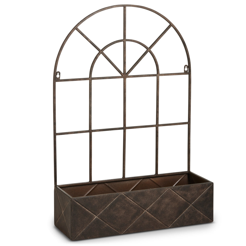 30" Black Trellis Wall Planter