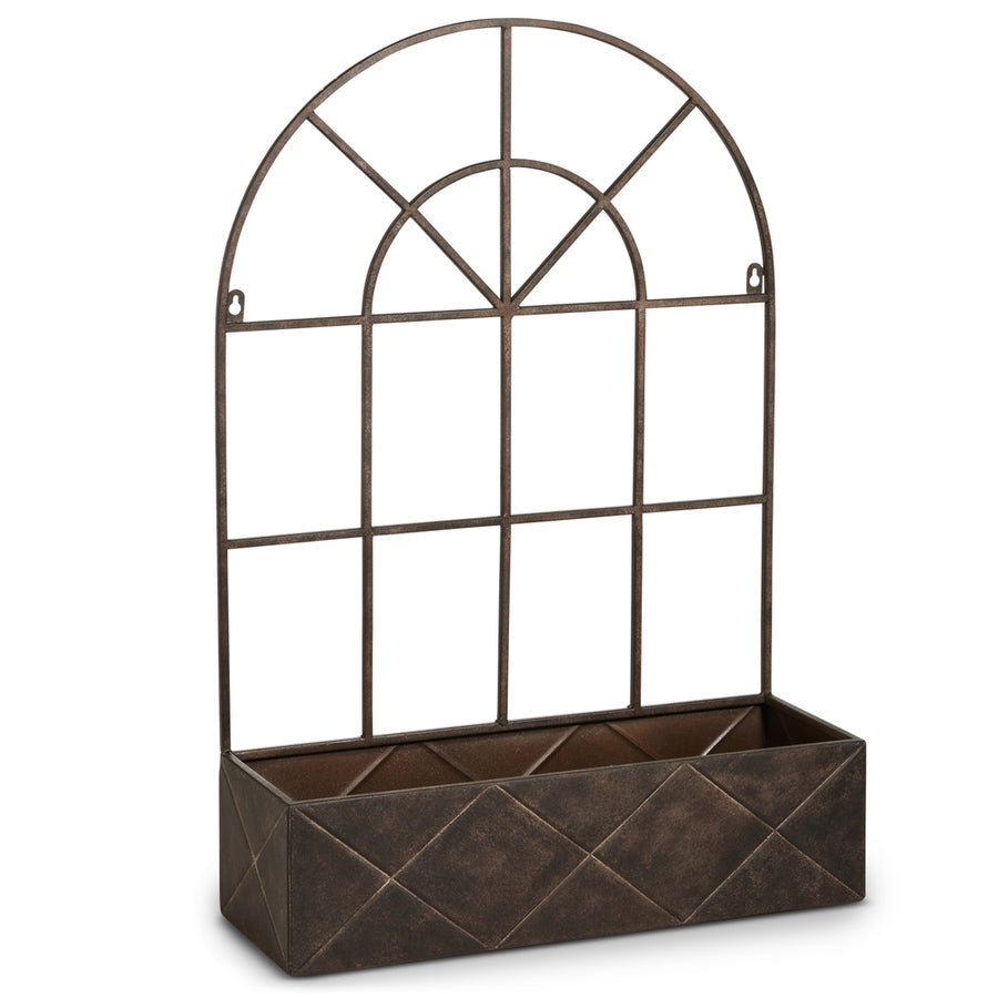 30" Black Trellis Wall Planter