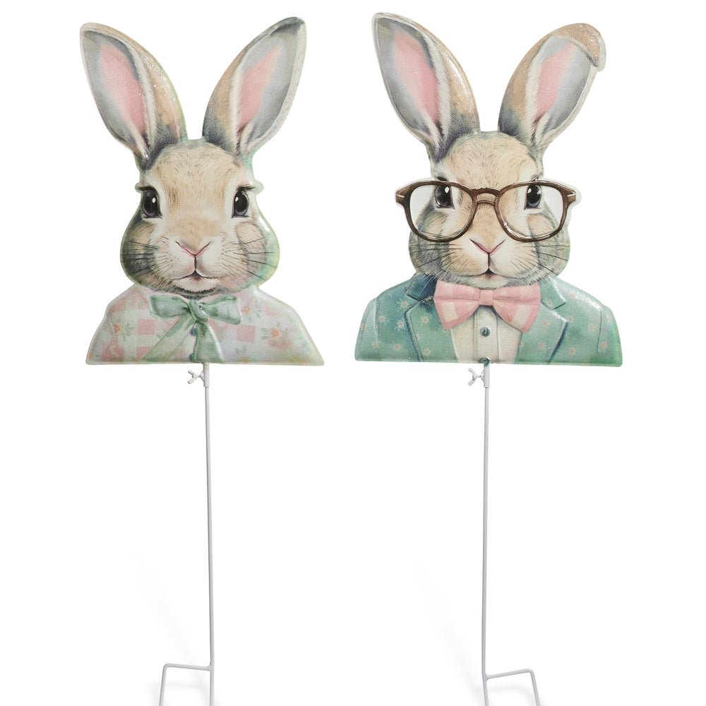 34" Dapper Bunny Garden Stake