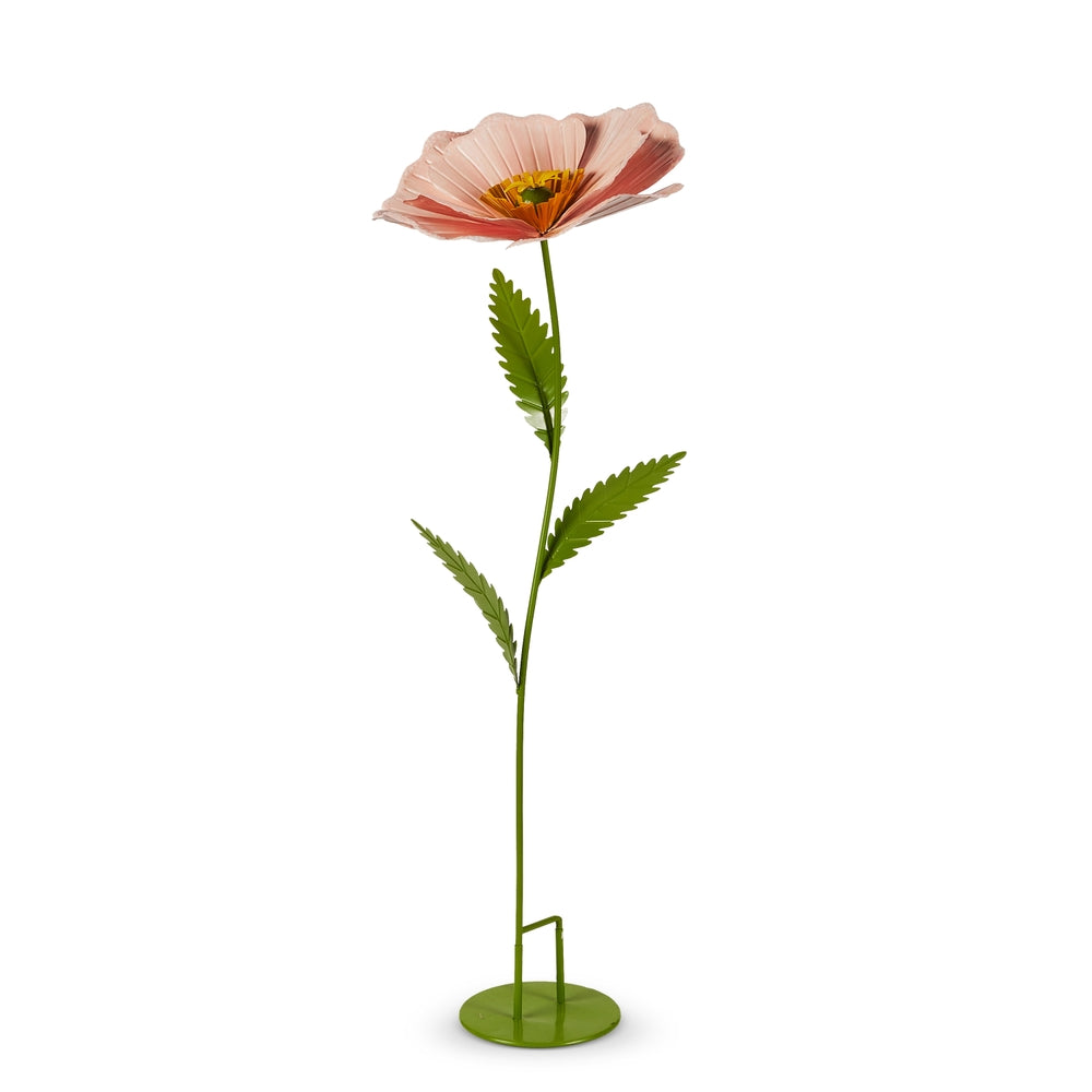 42" Light Pink Poppy Stand/Yard Stake