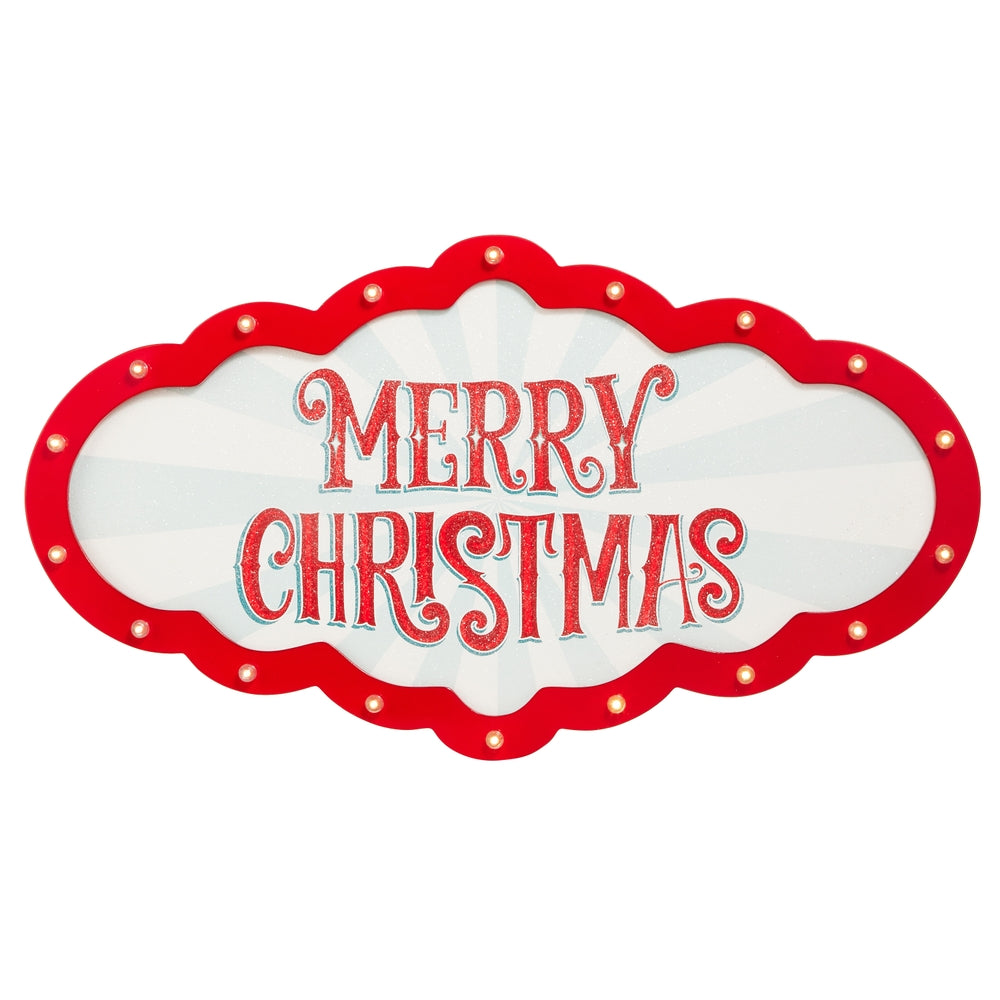 30" Big Top Merry Christmas Vintage Lighted Sign