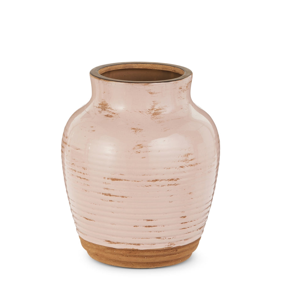 9.5" Pink Distressed Vase