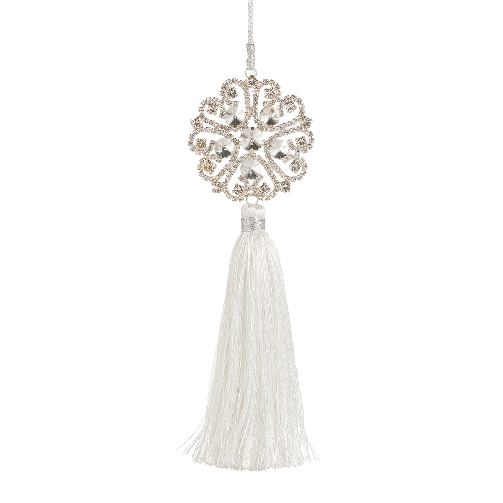 7.5" Round Brooch Top Tassel Ornament