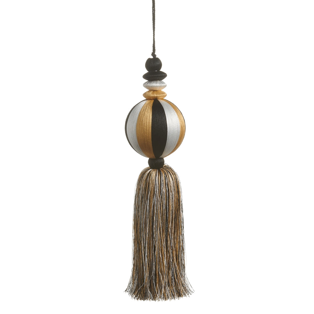 3" Champagne Yarn Tassel Ball Ornament