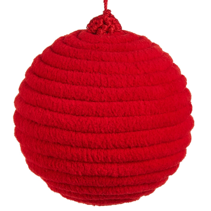 5" Red Chenille Ball Ornament