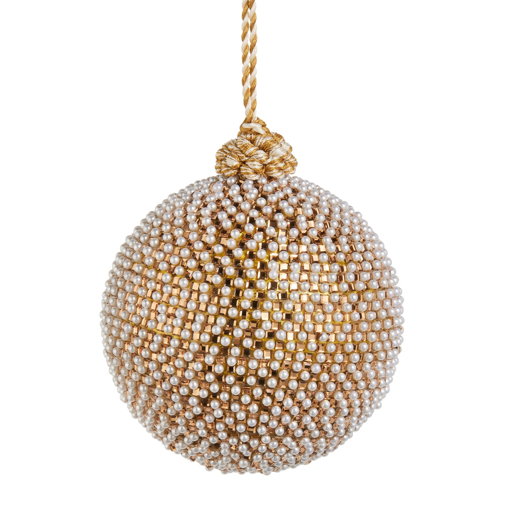 3.5" Gold Pearl Ball Ornament