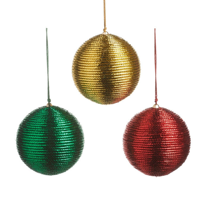 3.5" Metallic Wrapped Ornament