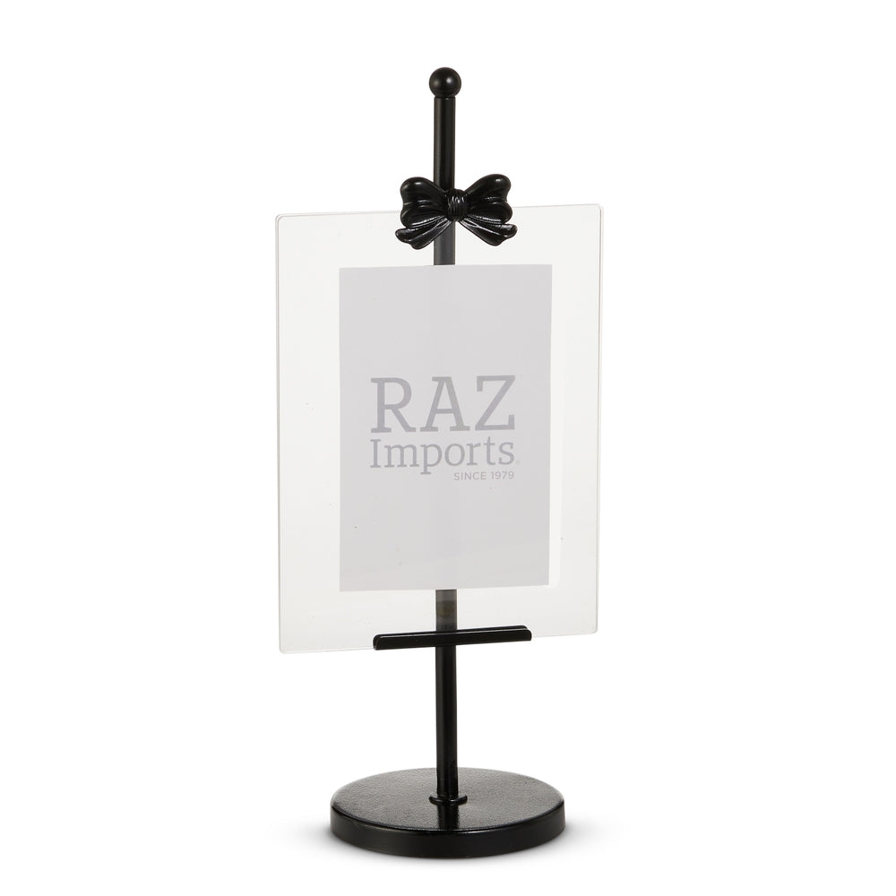 14" Black Bow Picture Easel