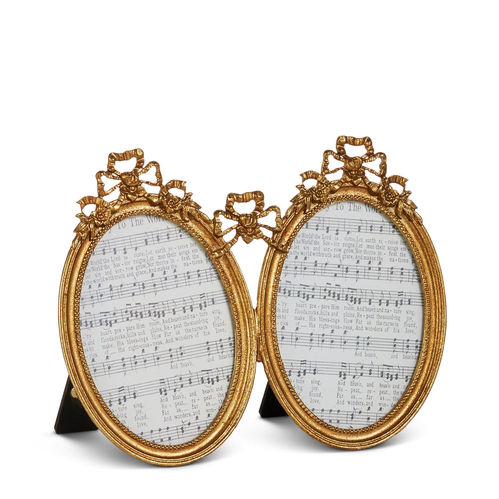 8" Bow Double Photo Frame