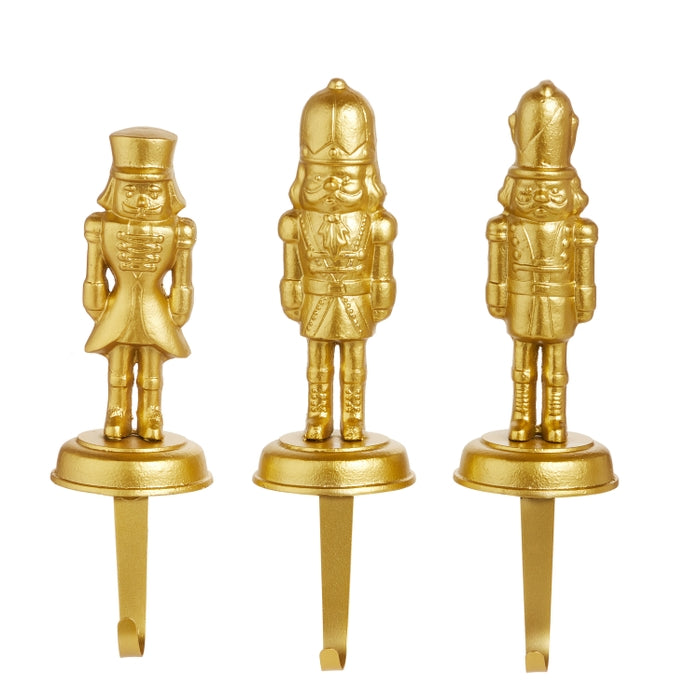12.5" Gold Nutcracker Stocking Holders