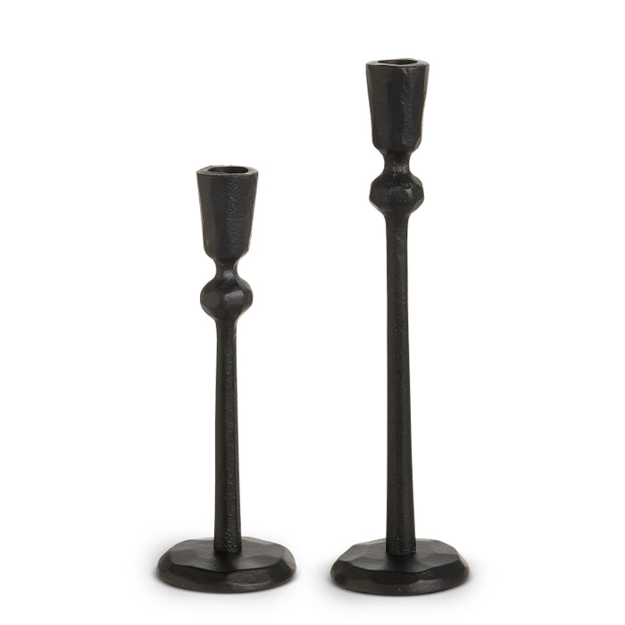 11" Black Iron Candlesticks