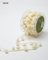 1/2 Inch Large Pom Pom String Ribbon – 462-09 Ivory