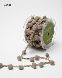 1/2 Inch Large Pom Pom String Ribbon – 462-31 Gray