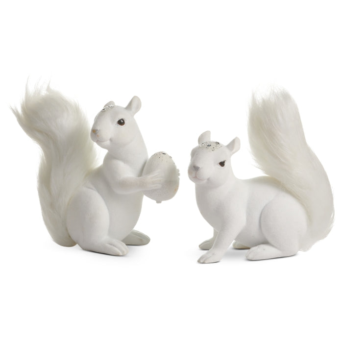 8" Flocked Squirrels