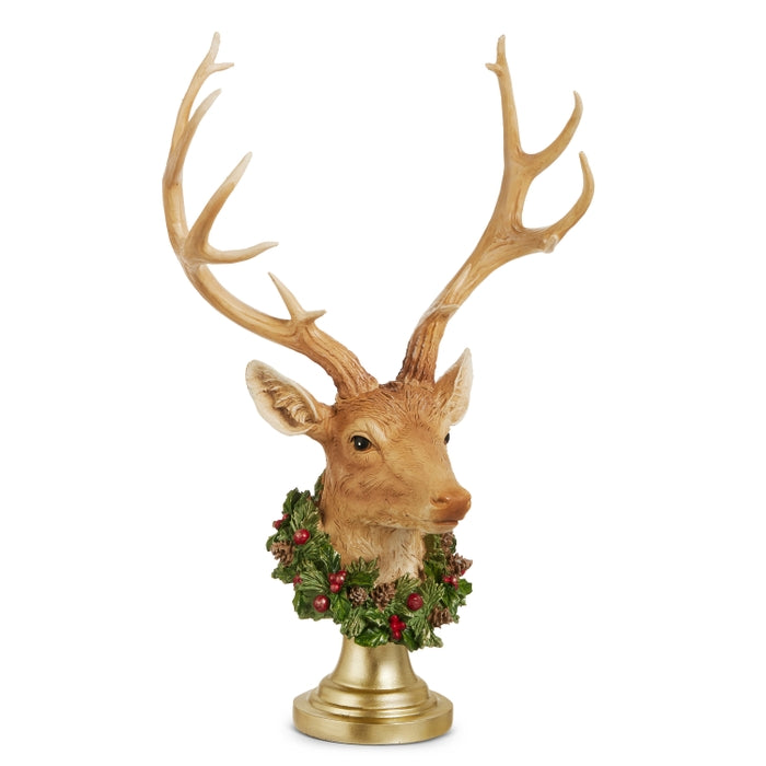 15.5" Deer Bust on Pedestal