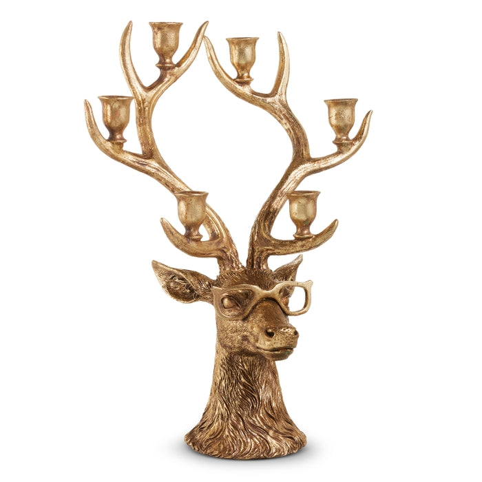 20.5" Deer with Glasses Candelabra