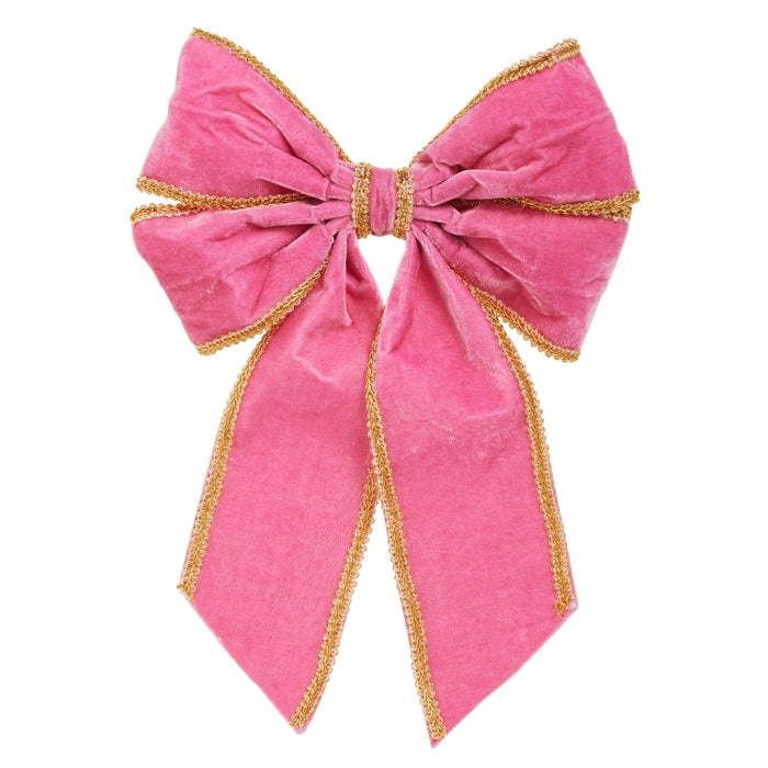 Pink Velvet Bow Ornament 11 Inch