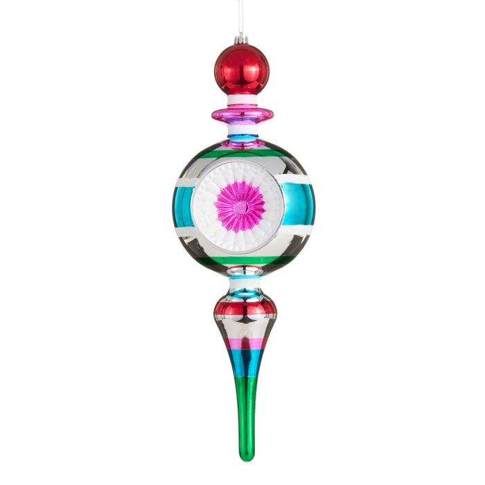 Oversized Vintage Reflector Ornament 17.5 Inch Multicolor Plastic
