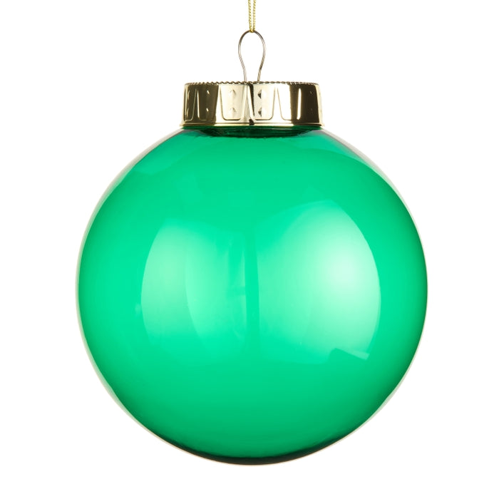 8" Transparent Green Ball Ornament