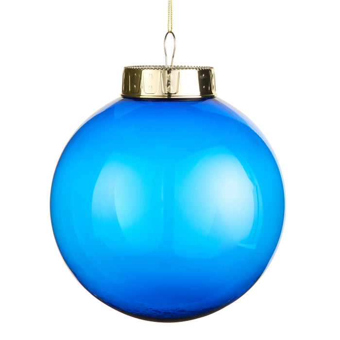8" Transparent Blue Ball Ornament