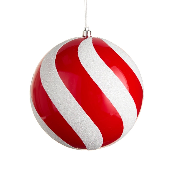 6" Swirl Stripe Ball Ornament