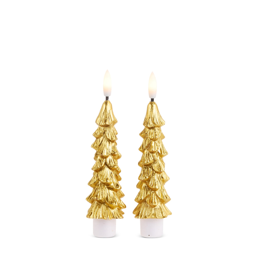 6" Gold Mini Tree Taper Candles