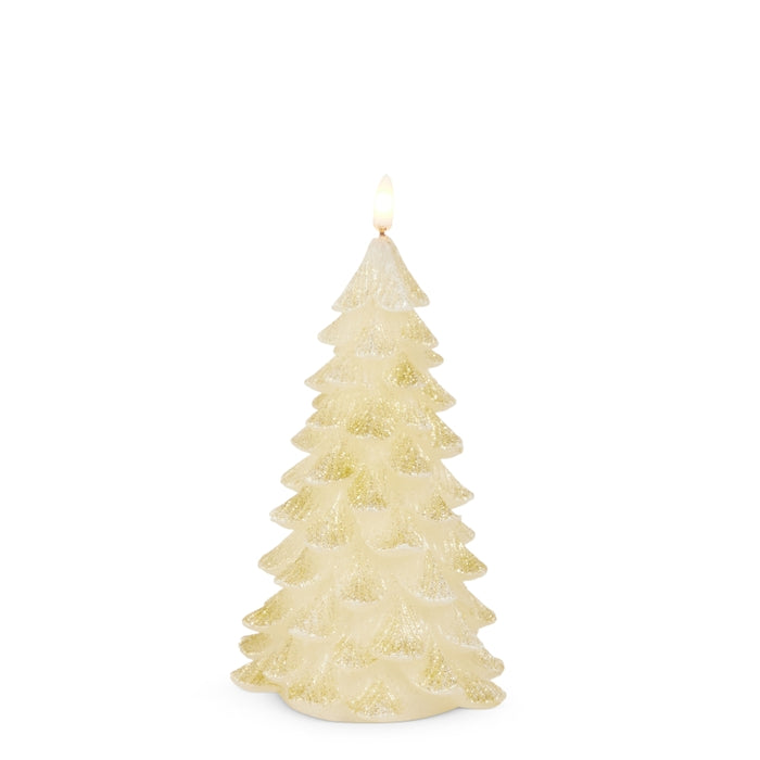 7.75" Glittered Gold Tree Candle