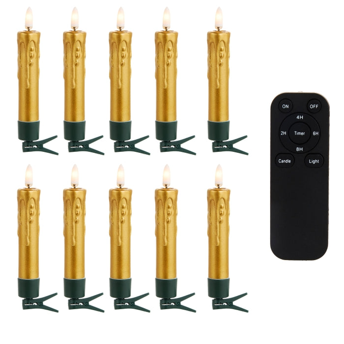 5" Clip-On Drip Gold Candles with Remote