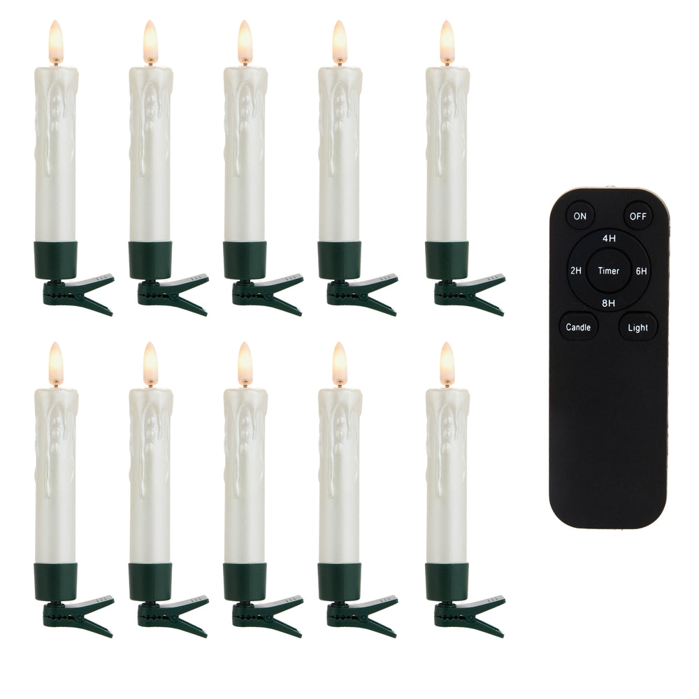 5" Clip-On Drip Pearlescent Candles with Remote