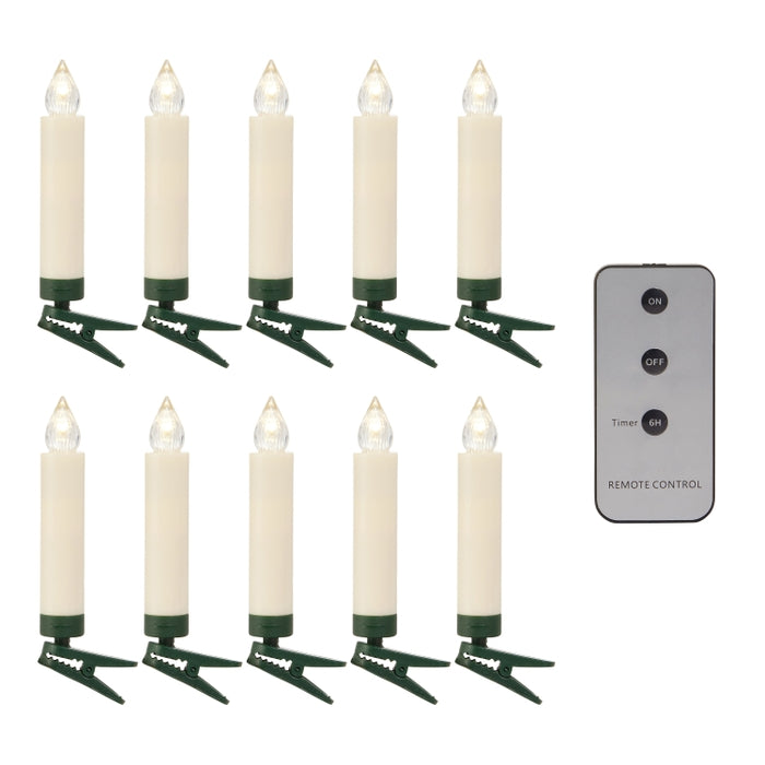 3" Clip-On Ivory Bulb Candles with Remote