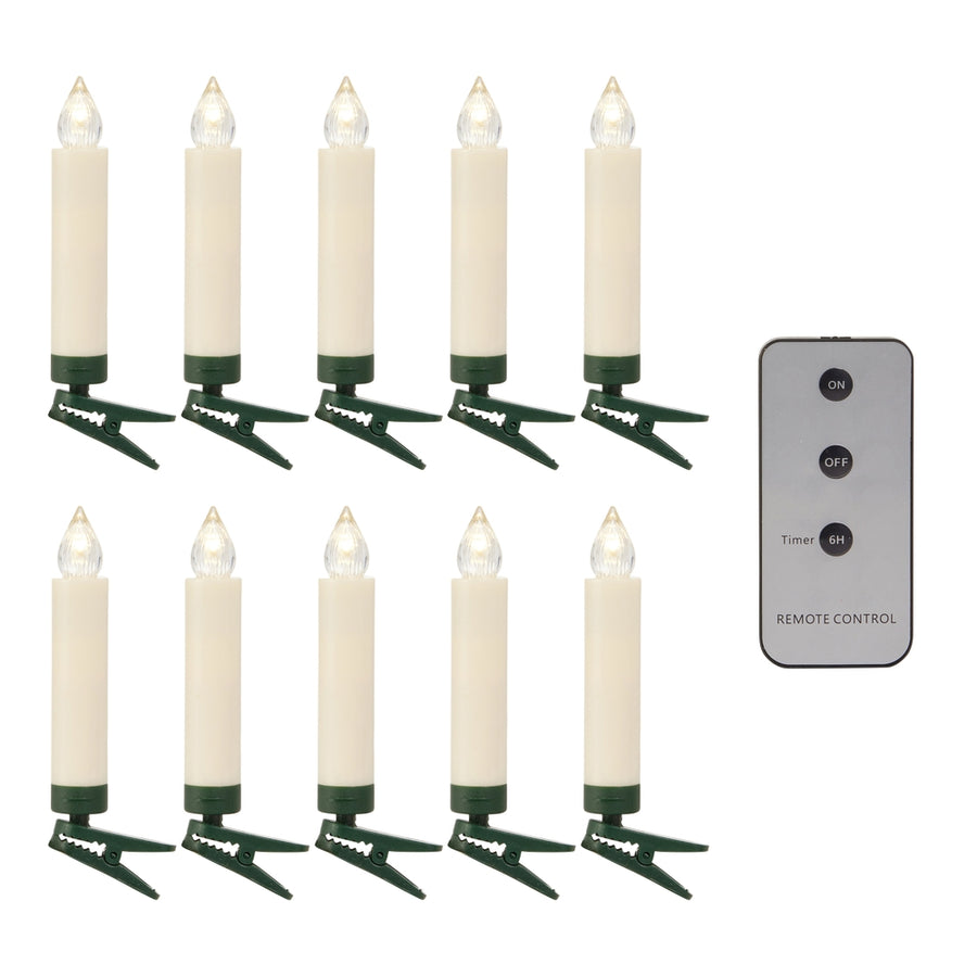3" Clip-On Ivory Bulb Candles with Remote