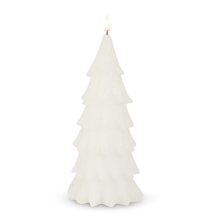 9.5" Glittered White Tree Candle