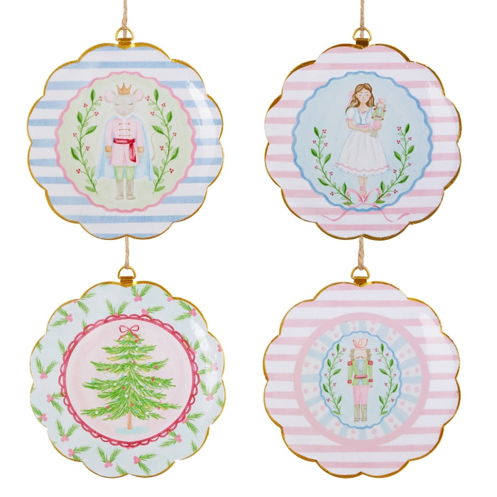 6" Pastel Nutcracker Scalloped Frame Ornament