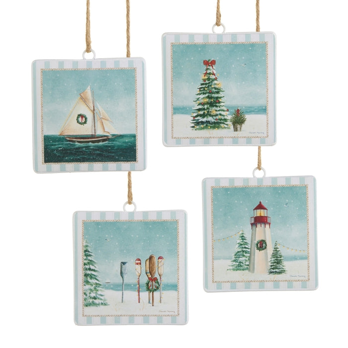 5" Frozen Harbor Tree Square Ornament