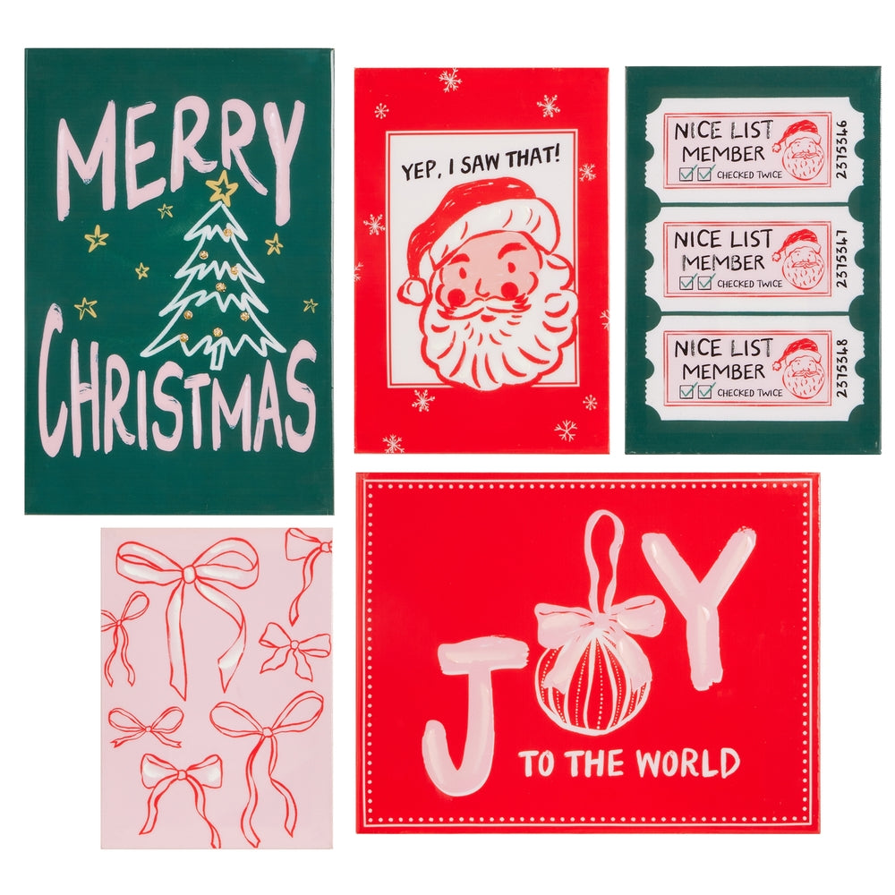 14.25" Pink Christmas Wall Art