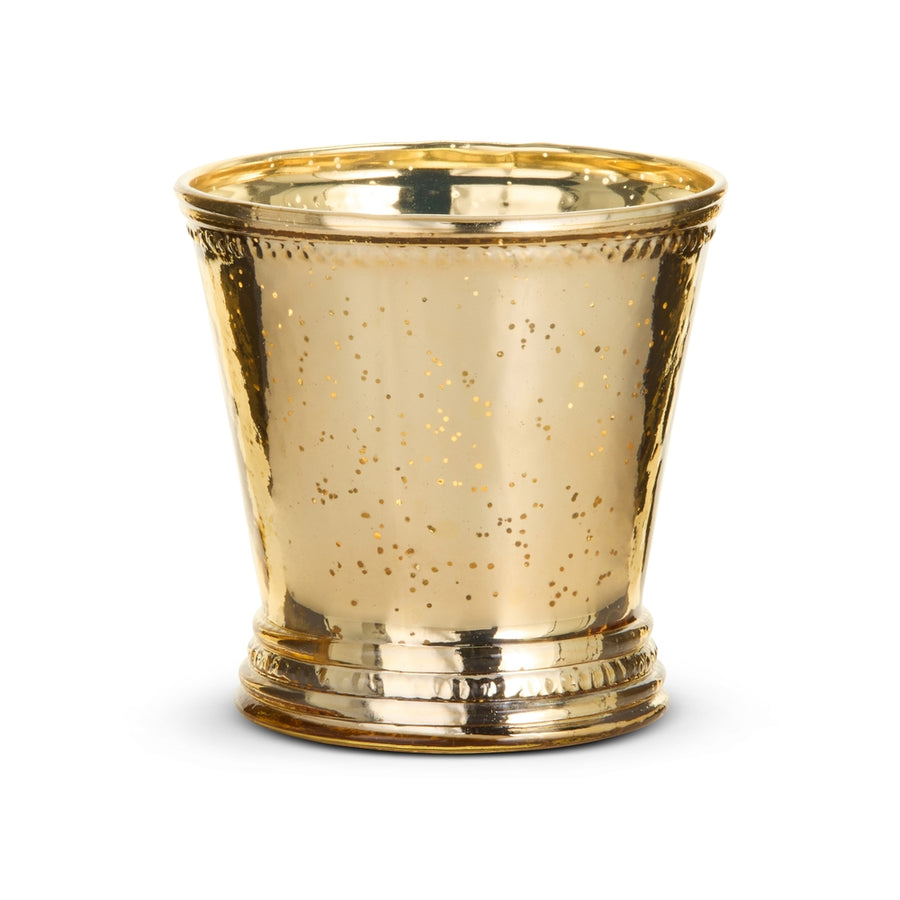 4" Gold Mercury Glass Pot