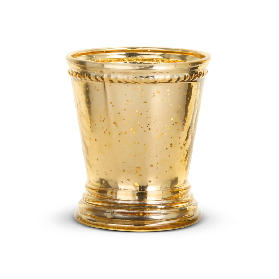 3.25" Gold Mercury Glass Pot